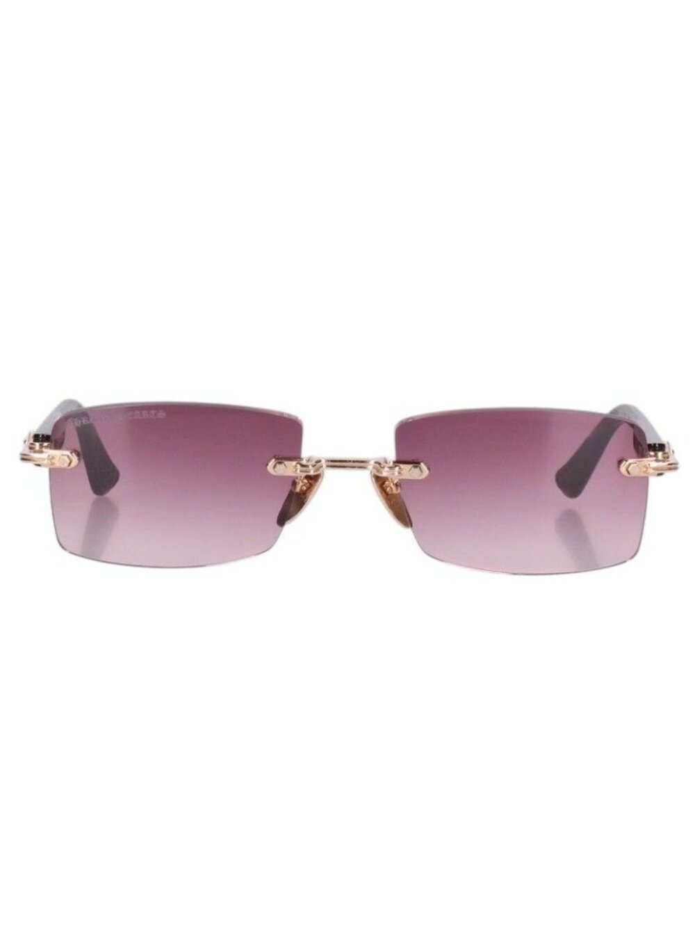 Chrome Hearts Deep II Floral Cross Temple Square Rimless Sunglasses 57 Eyewear